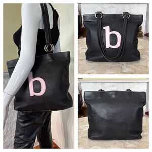 Vintage Roots Leather Tote Bag Initial B